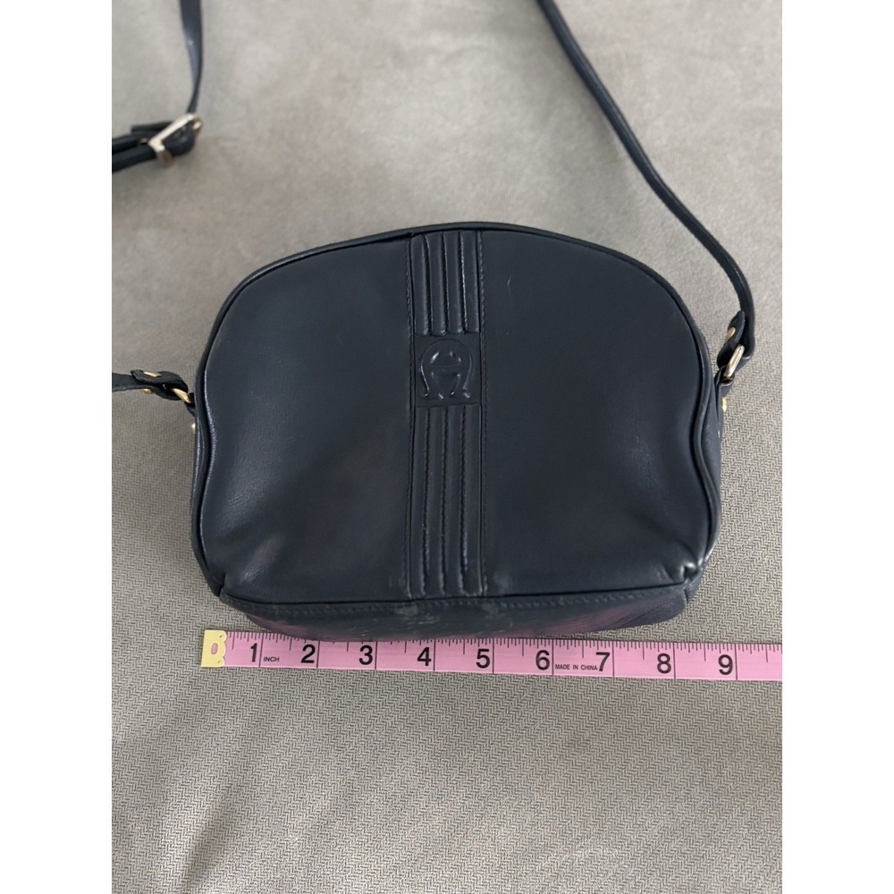 Etienne Aigner Navy‎ Blue Crossbody Shoulder Bag Purse Women's Genuine Leather